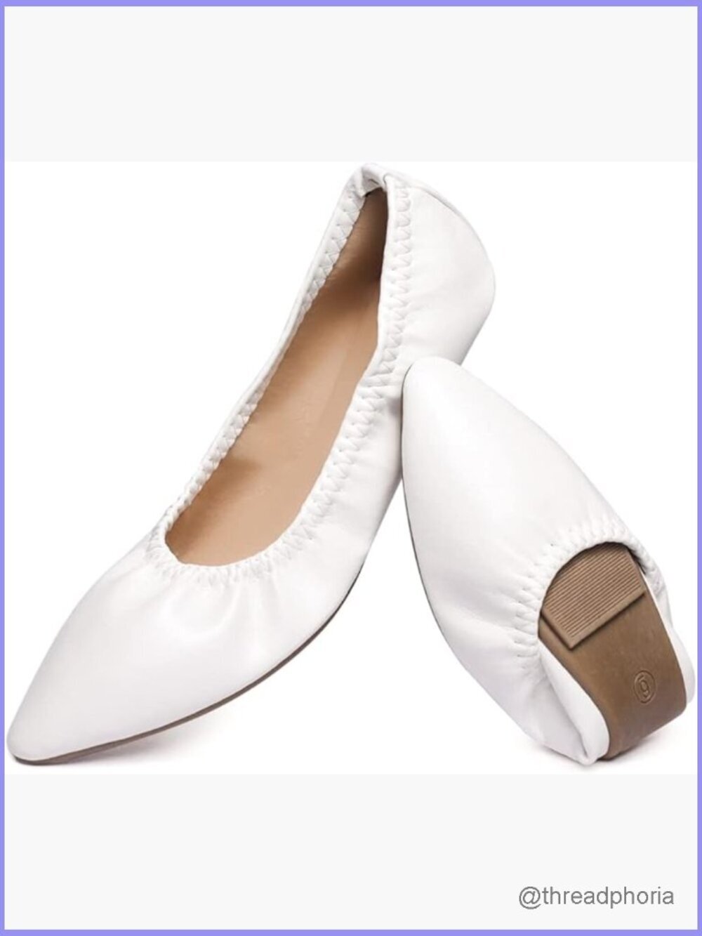 Foldable Ballet Flats - Slip On Travel Shoes, Non-Slip TPR Sole